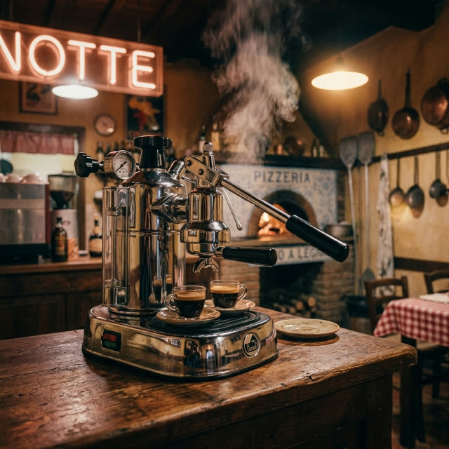 De oude espressomachine